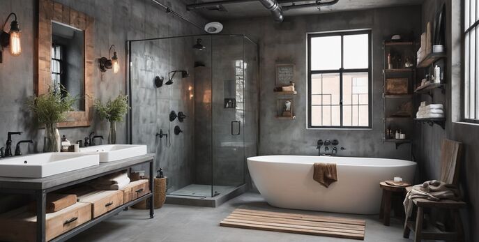 rénovation d'une salle de bain de style Industriel