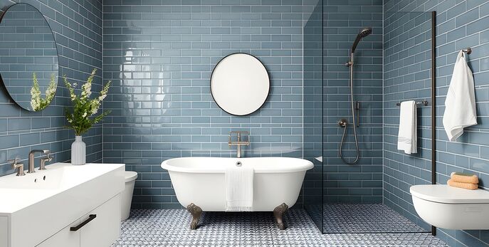baignoire et une cabine de douche
