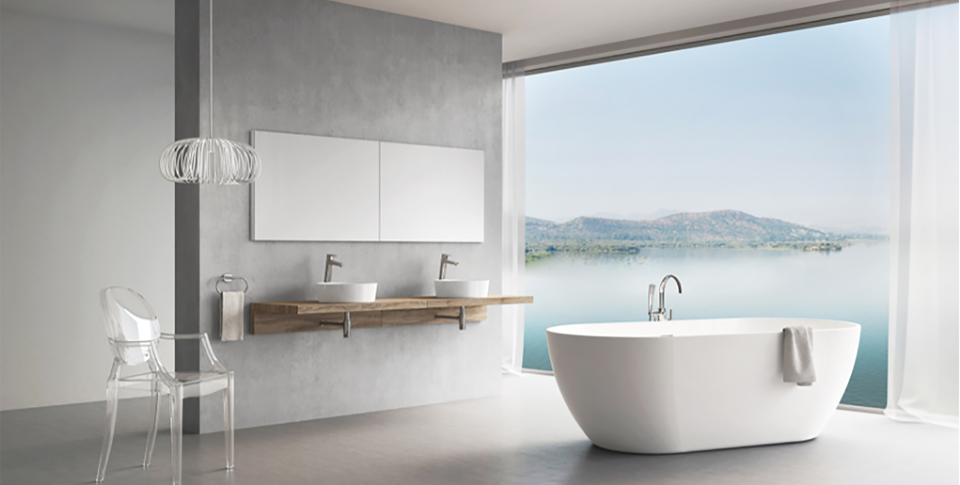 salle de bains design blanch